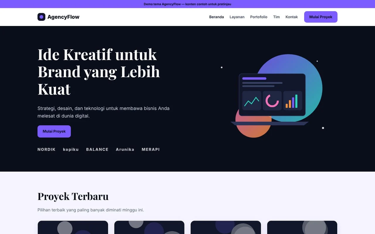 Screenshot utama AgencyFlow