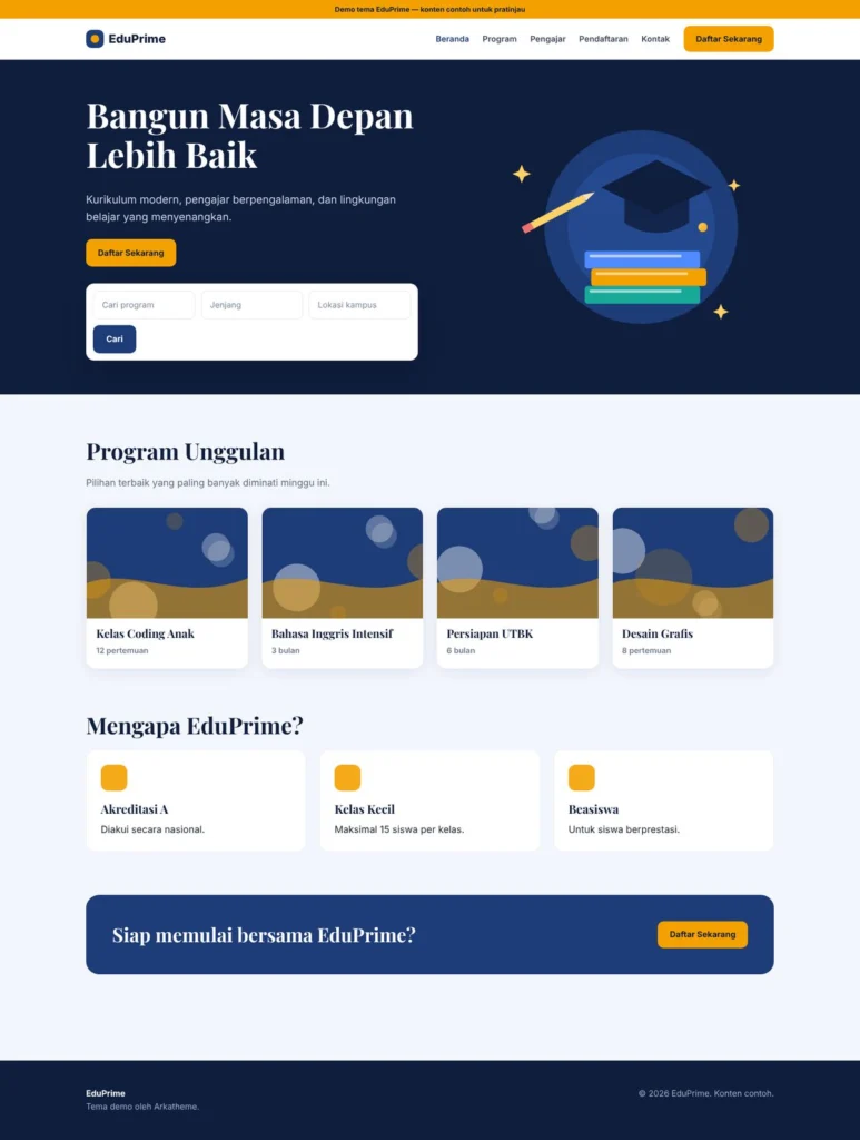 Preview desktop EduPrime