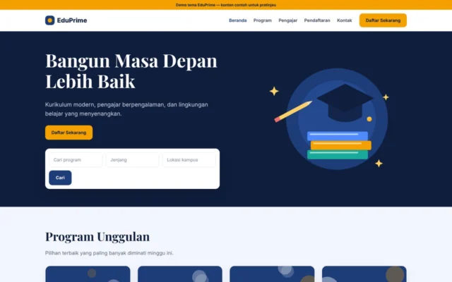 Screenshot tema EduPrime
