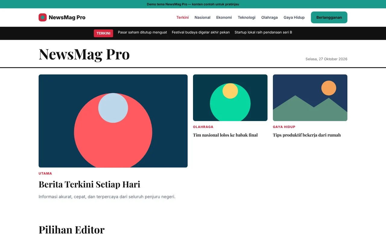 Screenshot utama NewsMag Pro