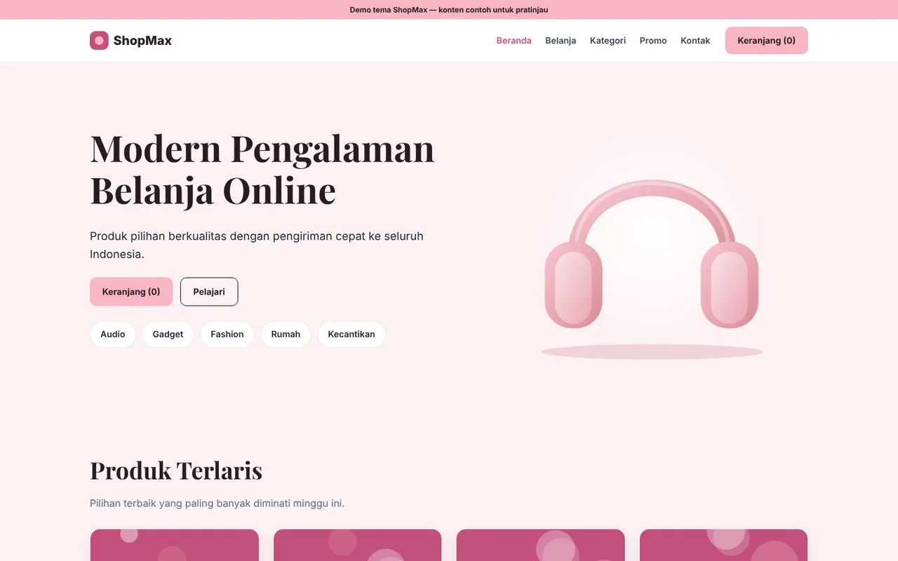 Screenshot utama ShopMax